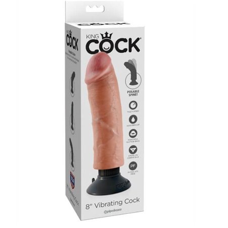 King Cock - Vibratore Realistico 8 Vibrating con Ventosa Clear
