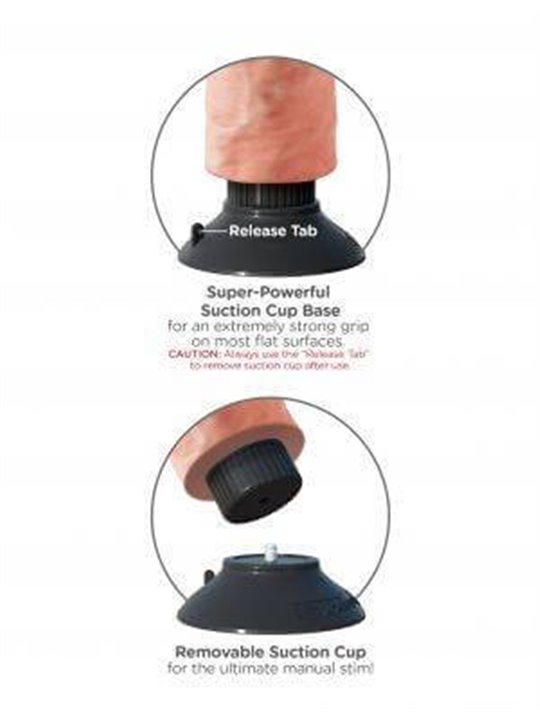King Cock - Vibratore Realistico 8 Vibrating con Ventosa Clear