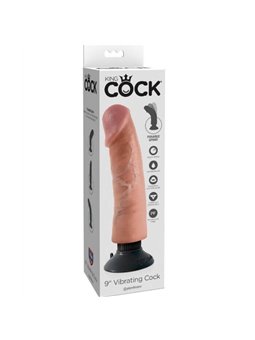 King Cock - Vibratore Realistico 9 Vibrating con Ventosa Clear