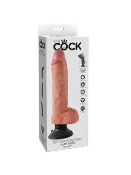 King Cock - Vibratore Realistico Vaginale Anale 10 Maxi Big GRande con Ventosa Flesh