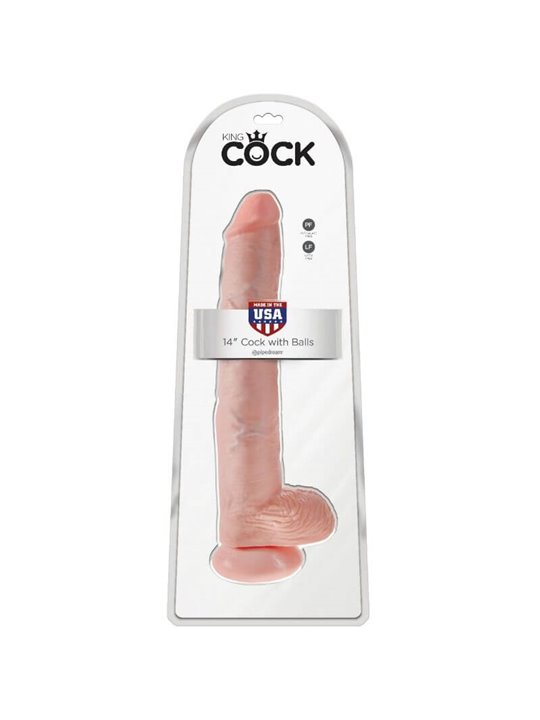 King Cock - Dildo with Balls 35.6 CM Flesh