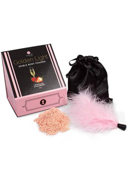 Secretplay - Golden Light Kit Sparkling Strawberry Edible Powder & Feather