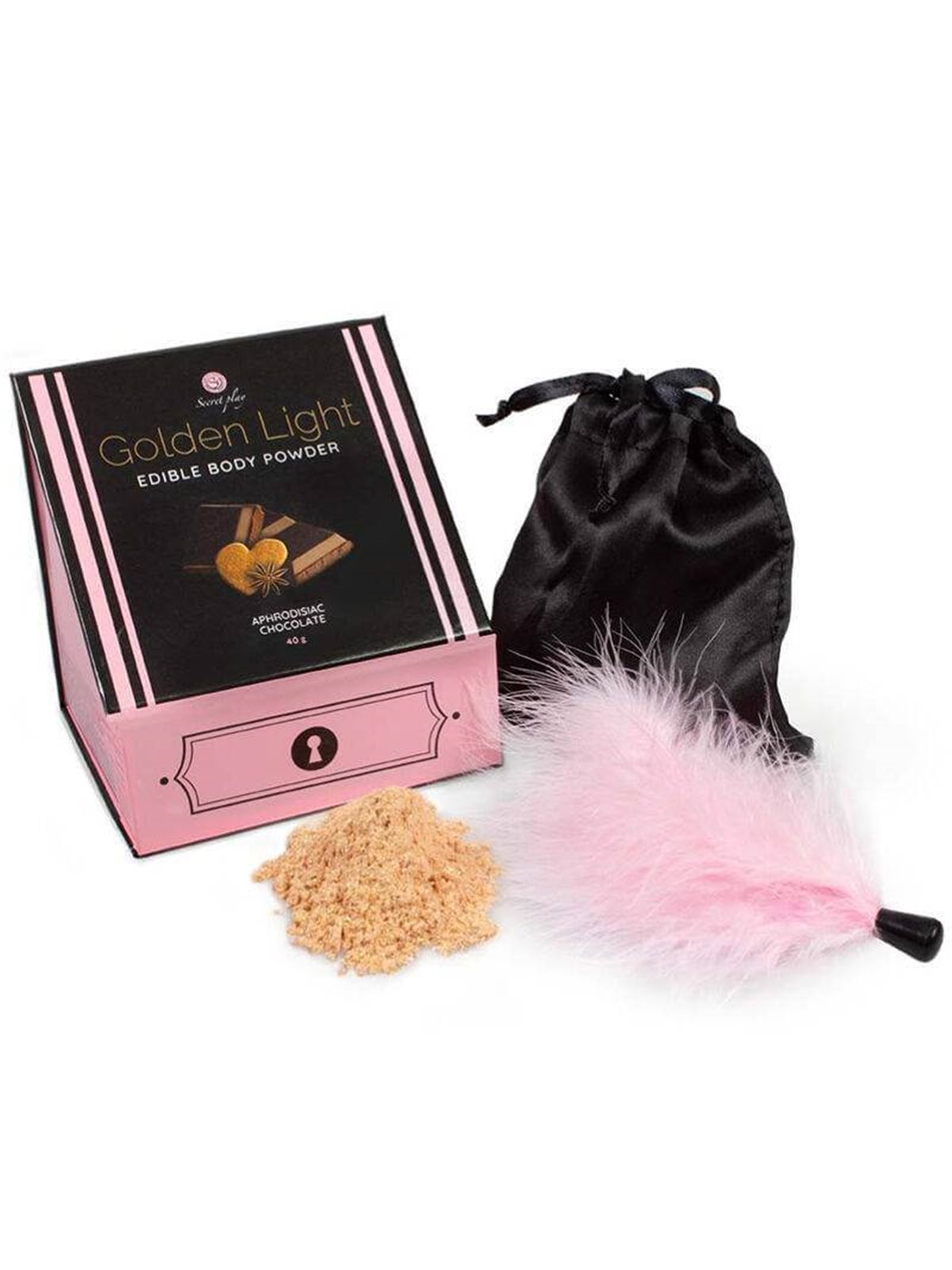 Secretplay - Golden Light Kit Aphrodisiac Chocolate Edible Powder & Feather
