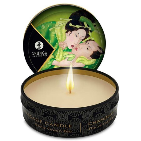 Shunga - Mini Caress By Candelight Candela Da Massaggio al The Verde 30 ML
