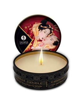 Shunga - Mini Caress By Candelight Strawberries and Cava Massage Candle 30 ML