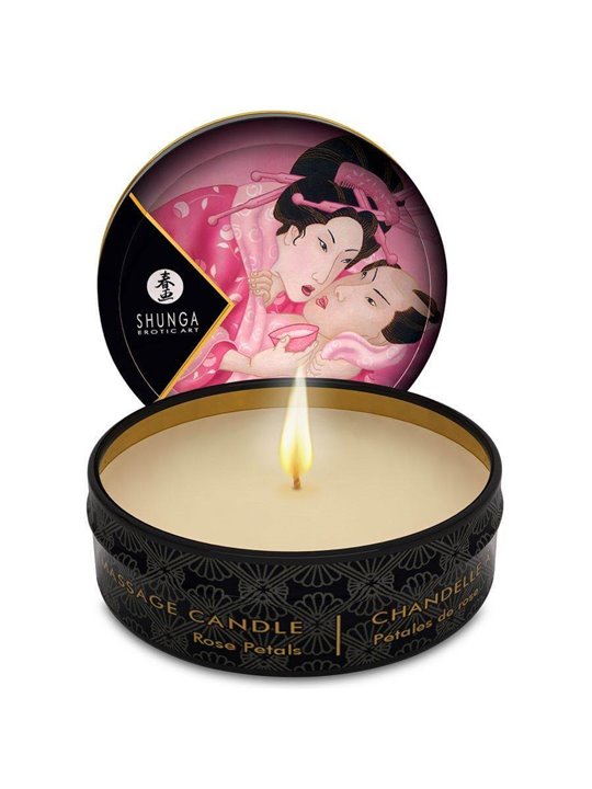 Shunga - Mini Caress By Candelight Roses Massage Candle 30 ML