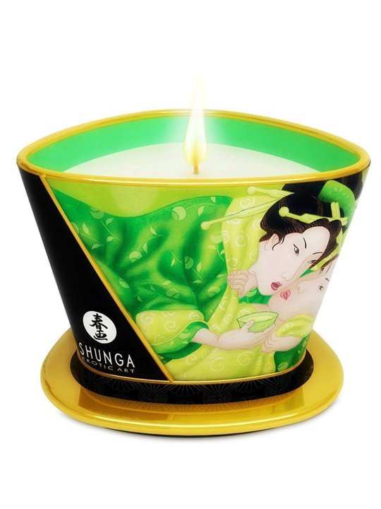 Shunga - Mini Caress By Candelight Candela Da Massaggio al The Verde 170 ML