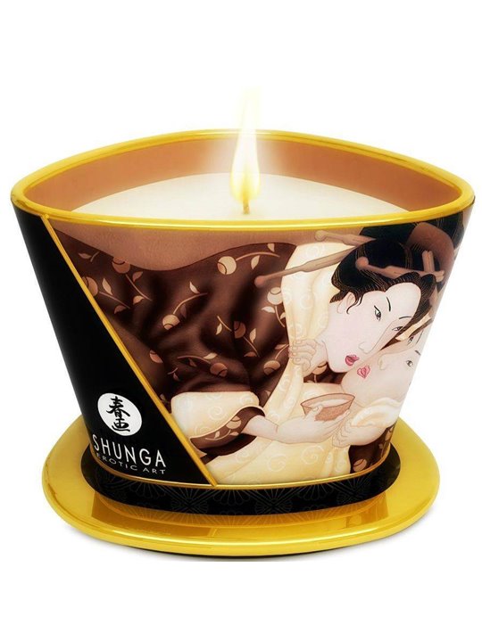 Shunga - Mini Caress By Candelight Candela Da Massaggio al Cioccolato 170 ML