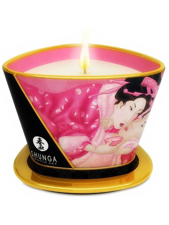 Shunga - Mini Caress By Candelight Aphrodisiac Roses Massage Candle 170 ML