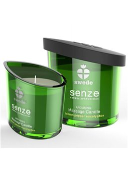 Swede - Senze Arousing Massage Candle - Lemon, Pepper, Eucalyptus