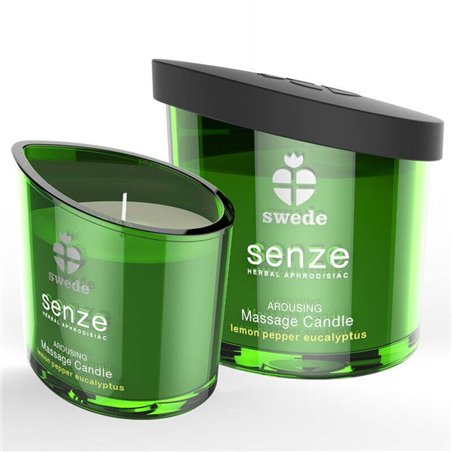 Swede - Senze Arousing Massage Candle - Lemon, Pepper, Eucalyptus