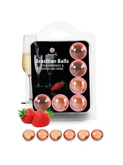 Secretplay - Set 6 Brazilians Balls Strawberries with Cava