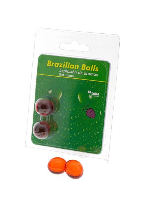 Taloka - 2 Brazilian Balls Strawberry Intimate Gel