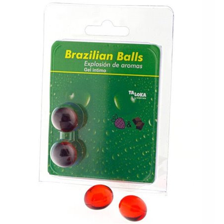 Taloka - 2 Brazilian Balls Strawberry & Chocolate Intimate Gel
