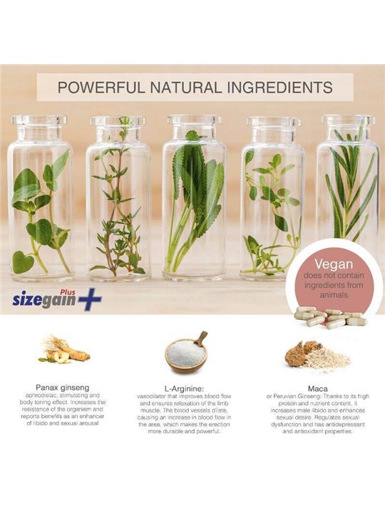 500 Cosmetics Sizegain Plus - Compresse per l'Ingrandimento del Pene