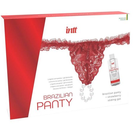 Intt Releases - Brazilian Red Panty With Pearls And Lubricating Gel 50 ML