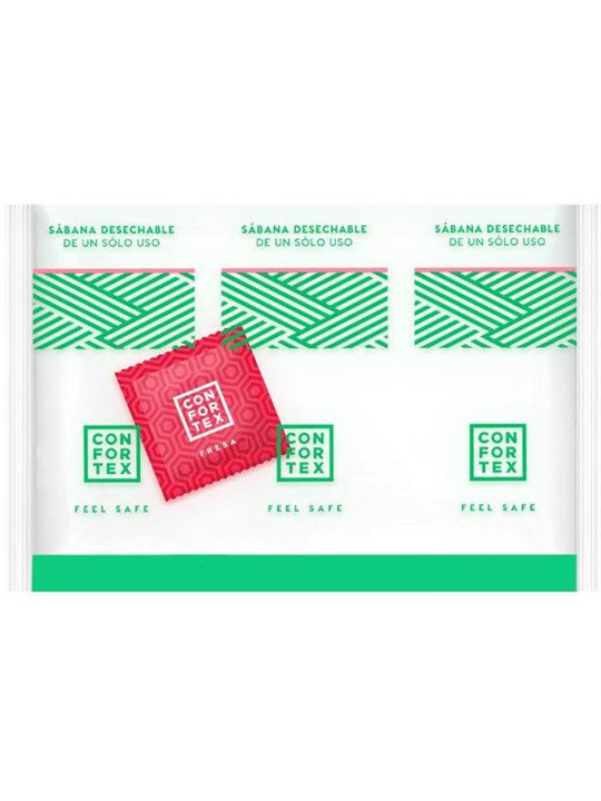 Confortex - Disposable Hygienic Sheets, Individual Bag + Strawberry Condom