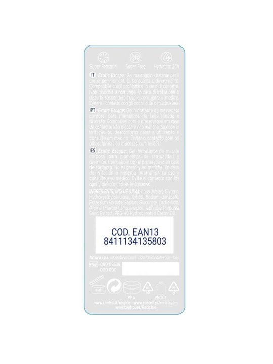 Control Exsotic Escape - Gel da Massaggio Stimolante e Sensuale - 200 ML