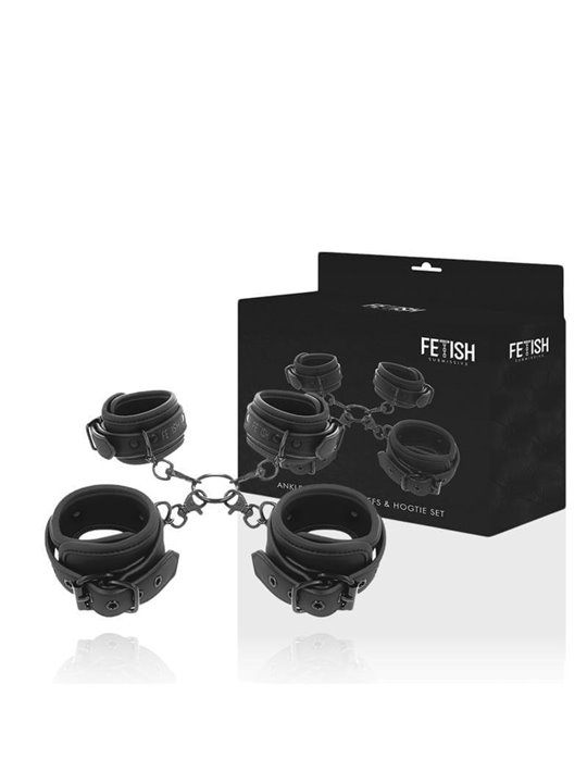 Fetish Submissive - Set Of Hand and Ankle Handcuffs with Noprene Lining