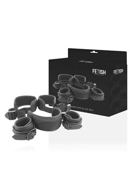 Fetish Submissive - Open Legs Position with Noprene Lining Handcuffs