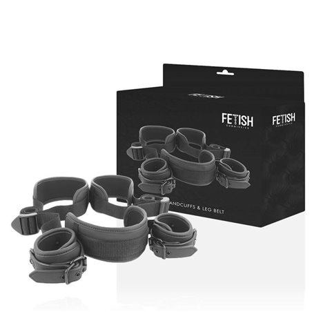Fetish Submissive - Open Legs Position with Noprene Lining Handcuffs