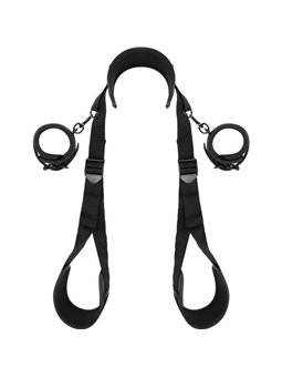 Fetish Submissive - Open Legs Position with Noprene Lining Handcuffs