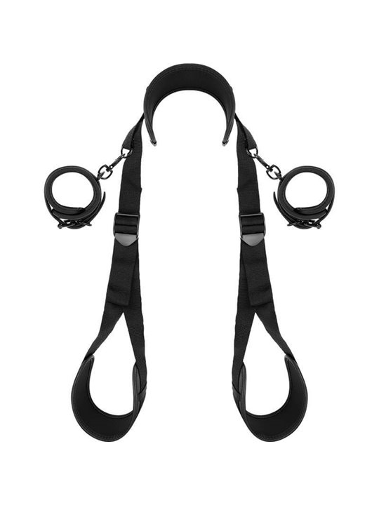 Fetish Submissive - Open Legs Position with Noprene Lining Handcuffs
