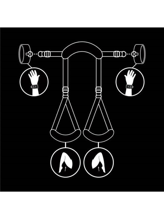 Fetish Submissive - Open Legs Position with Noprene Lining Handcuffs