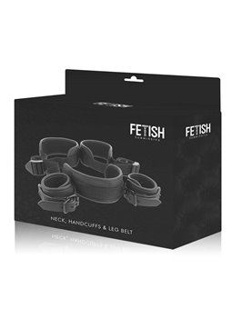 Fetish Submissive - Open Legs Position with Noprene Lining Handcuffs