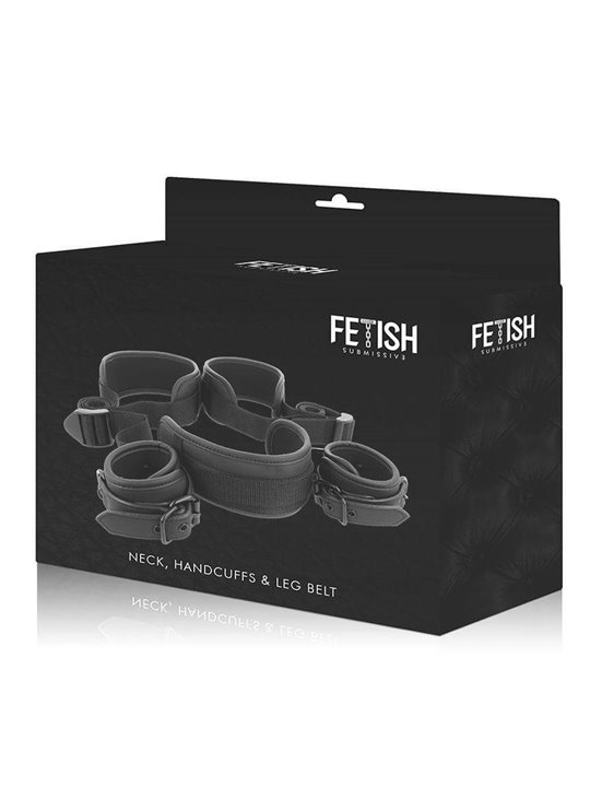 Fetish Submissive - Open Legs Position with Noprene Lining Handcuffs