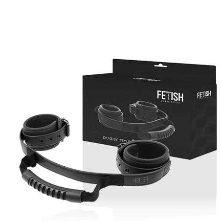 Fetish Submissive - Noprene Lining Handcuffs with Handle