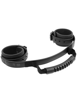 Fetish Submissive - Noprene Lining Handcuffs with Handle