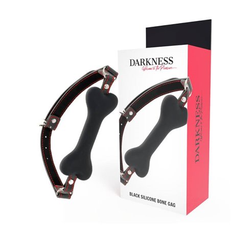 Darkness Black Silicone Bone Gag - Bavaglio in Silicone a Forma di Osso - Nero