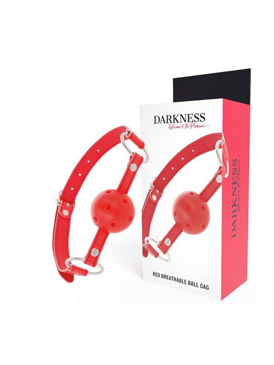 Darkness Red Breathable Ball Gag - Bavaglio Traspirante a Forma di Palla - Rosso