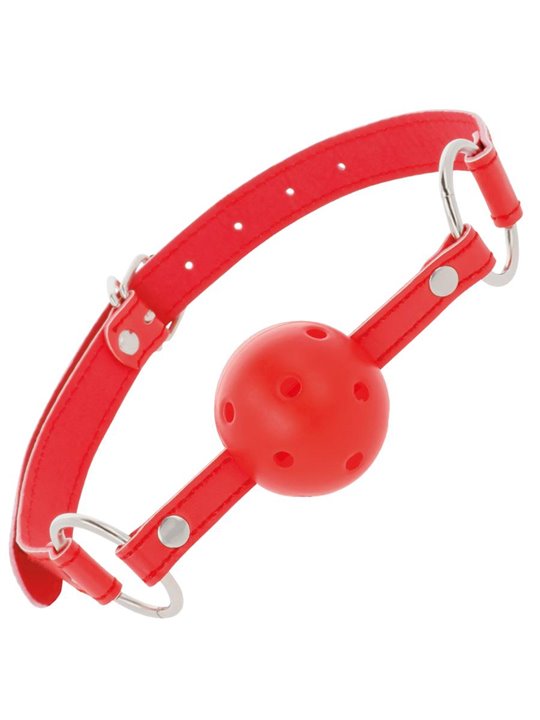 Darkness Red Breathable Ball Gag - Bavaglio Traspirante a Forma di Palla - Rosso
