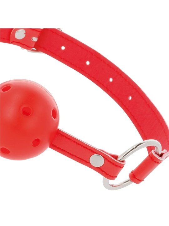 Darkness Red Breathable Ball Gag - Bavaglio Traspirante a Forma di Palla - Rosso