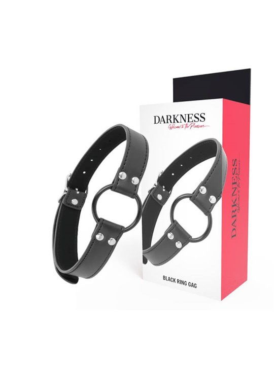 Darkness Black Ring Gag - Bavaglio Nero con Anello Diametro 3,6 Cm