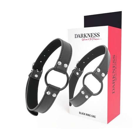 Darkness Black Ring Gag - Bavaglio Nero con Anello Diametro 3,6 Cm
