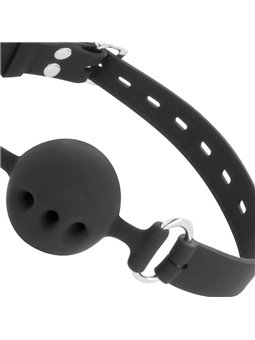 Darkness Black Silicone Ball Gag - Bavaglio Traspirante a Forma di Palla - Nero