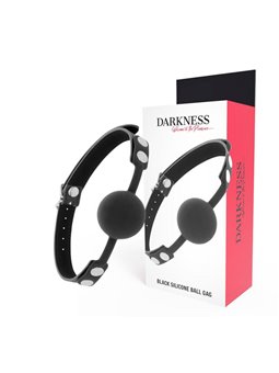 Darkness Black Silicone Ball Gag - Bavaglio in Silicone a Forma di Palla - Nero