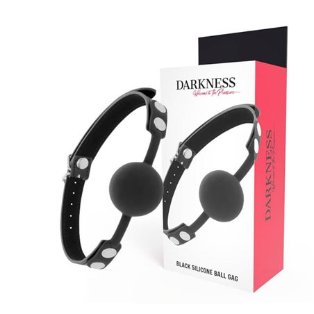 Darkness Black Silicone Ball Gag - Bavaglio in Silicone a Forma di Palla - Nero