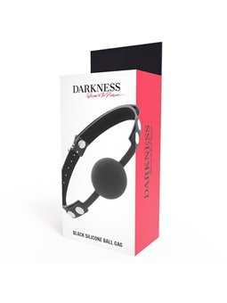 Darkness Black Silicone Ball Gag - Bavaglio in Silicone a Forma di Palla - Nero