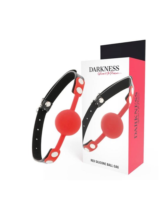 Darkness Red Silicone Ball Gag - Bavaglio in Silicone a Forma di Palla - Rosso