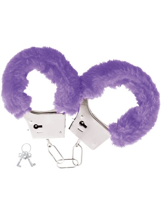 Darkness - Lilac Lined Metal Handcuffs