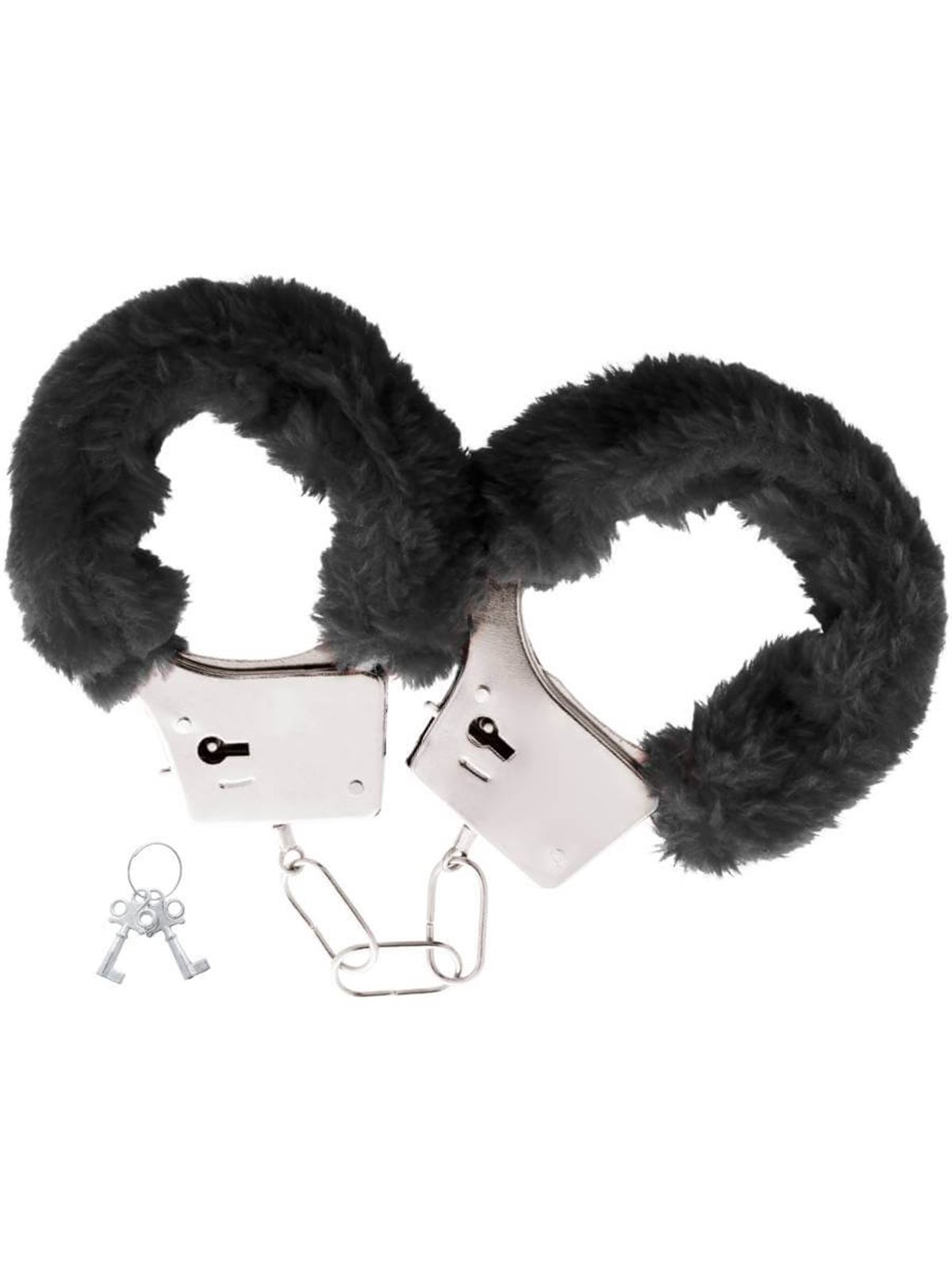Darkness Black Furry Handcuffs - Manette in Metallo Foderate con Peluche Nero