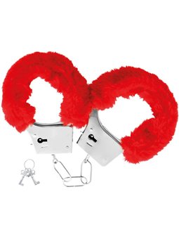Darkness Red Furry Handcuffs - Manette in Metallo Foderate con Peluche Rosso