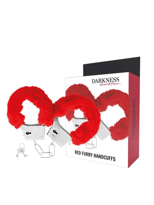 Darkness - Red Lined Metal Handcuffs