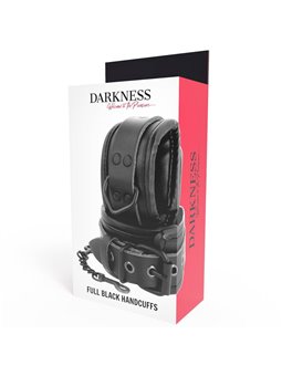 Darkness Full Black Handcuffs - Polsiere Regolabili in Pelle Vegana Nera