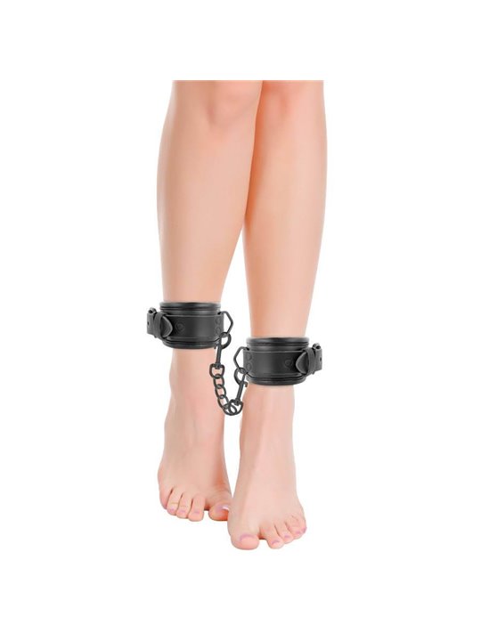 Darkness - Adjustable Ankle Handcuffs Black Leather