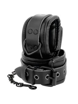 Darkness - Adjustable Ankle Handcuffs Black Leather